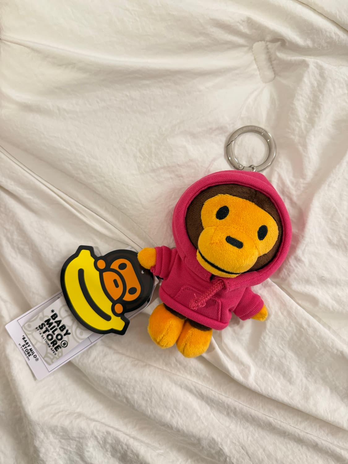 베이프 마일로 핑크 후드 플러시 키링 (새상품) 상품이미지1