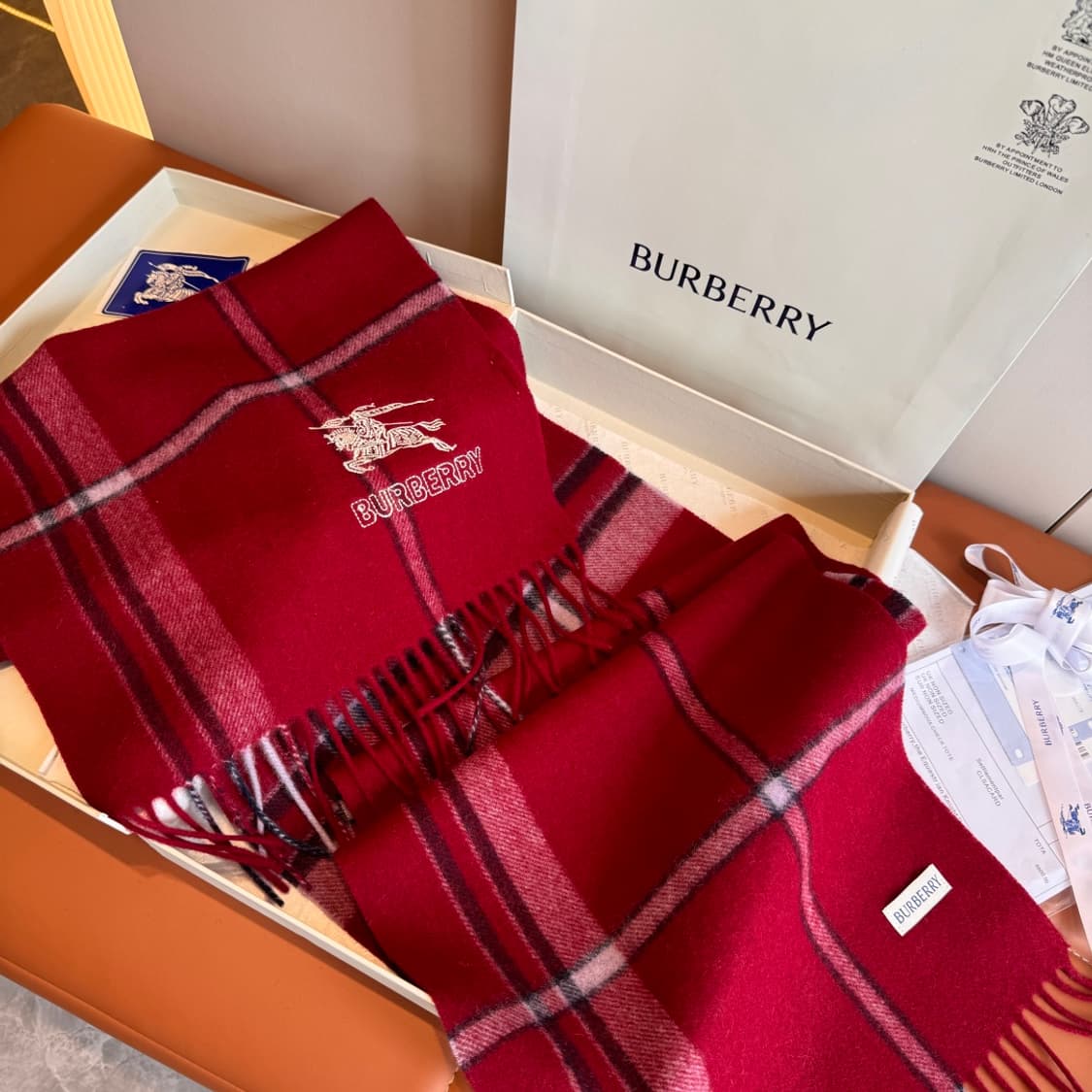버버리 양면 머플러 램스울 100% 추동 단품 상품이미지5