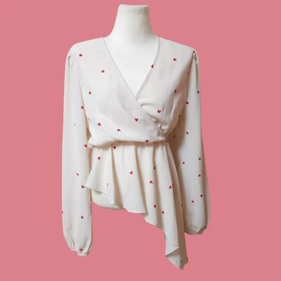 쉬인 언발란스 하트 블라우스  상품이미지1