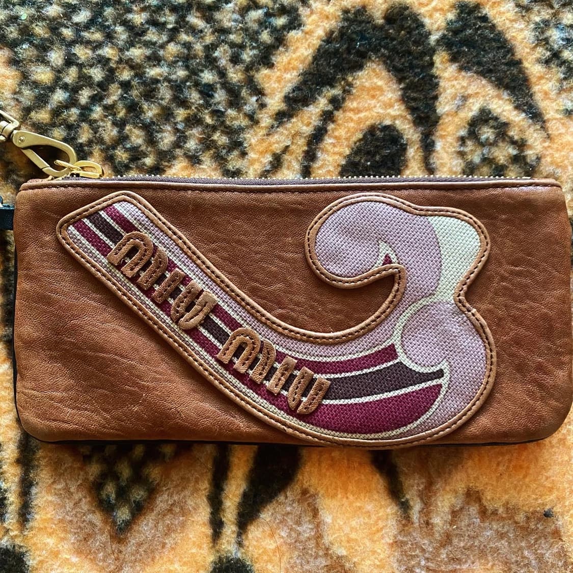 미우미우 이태리 빈티지 가죽 파우치 클러치백 가방 상품이미지3