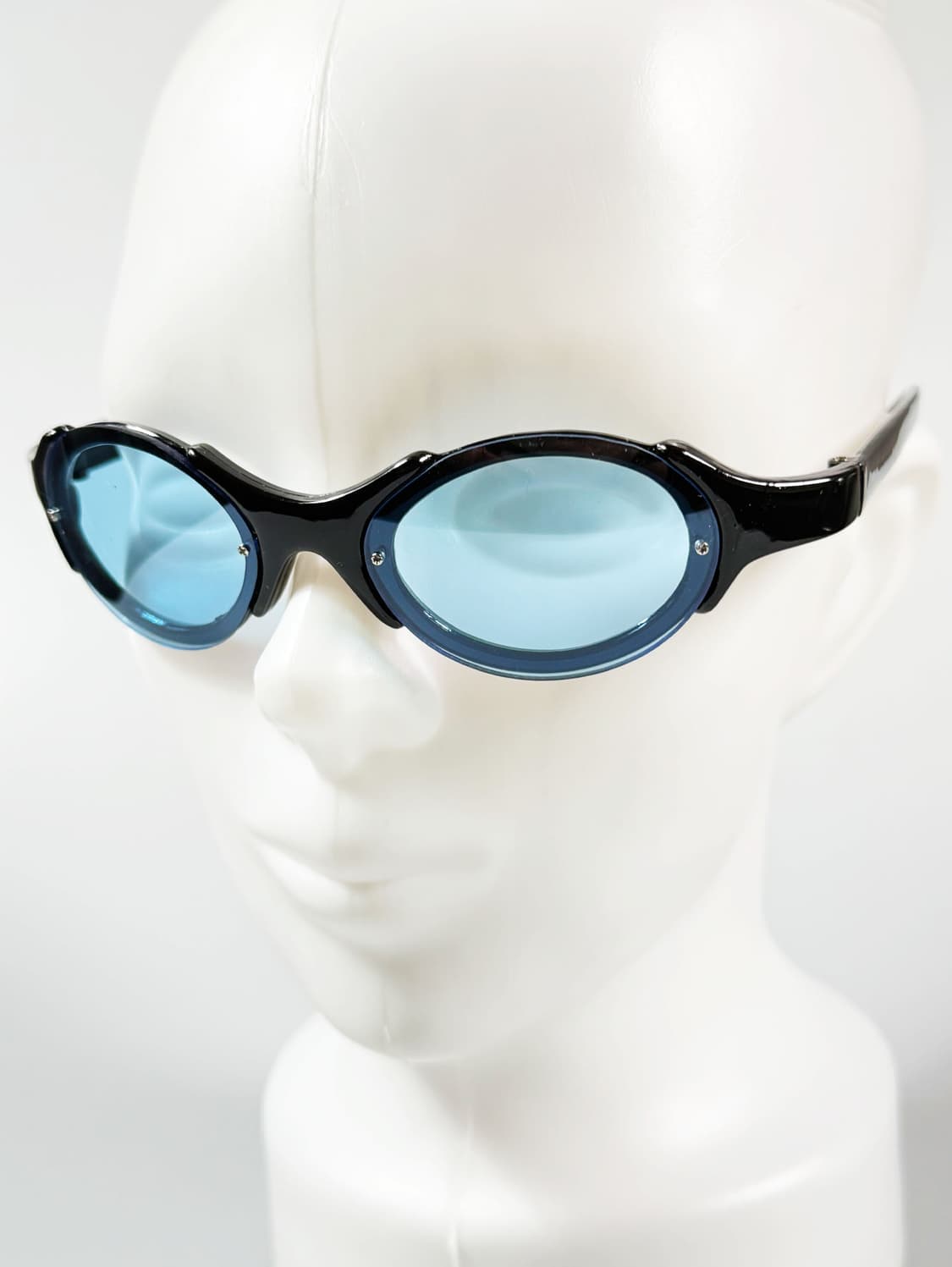 90s OXYGEN 블랙 오벌 랩 어라운드 틴트 빈티지 선글라스 상품이미지8