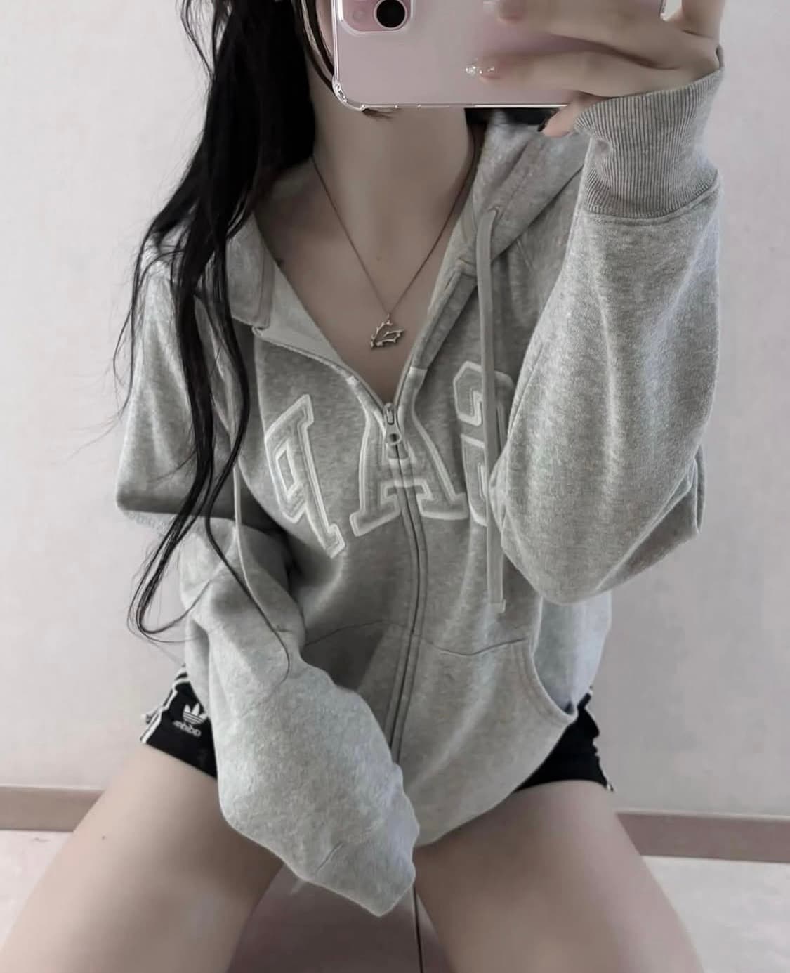 갭 후드집업 그레이 솜빈티지 상품이미지1