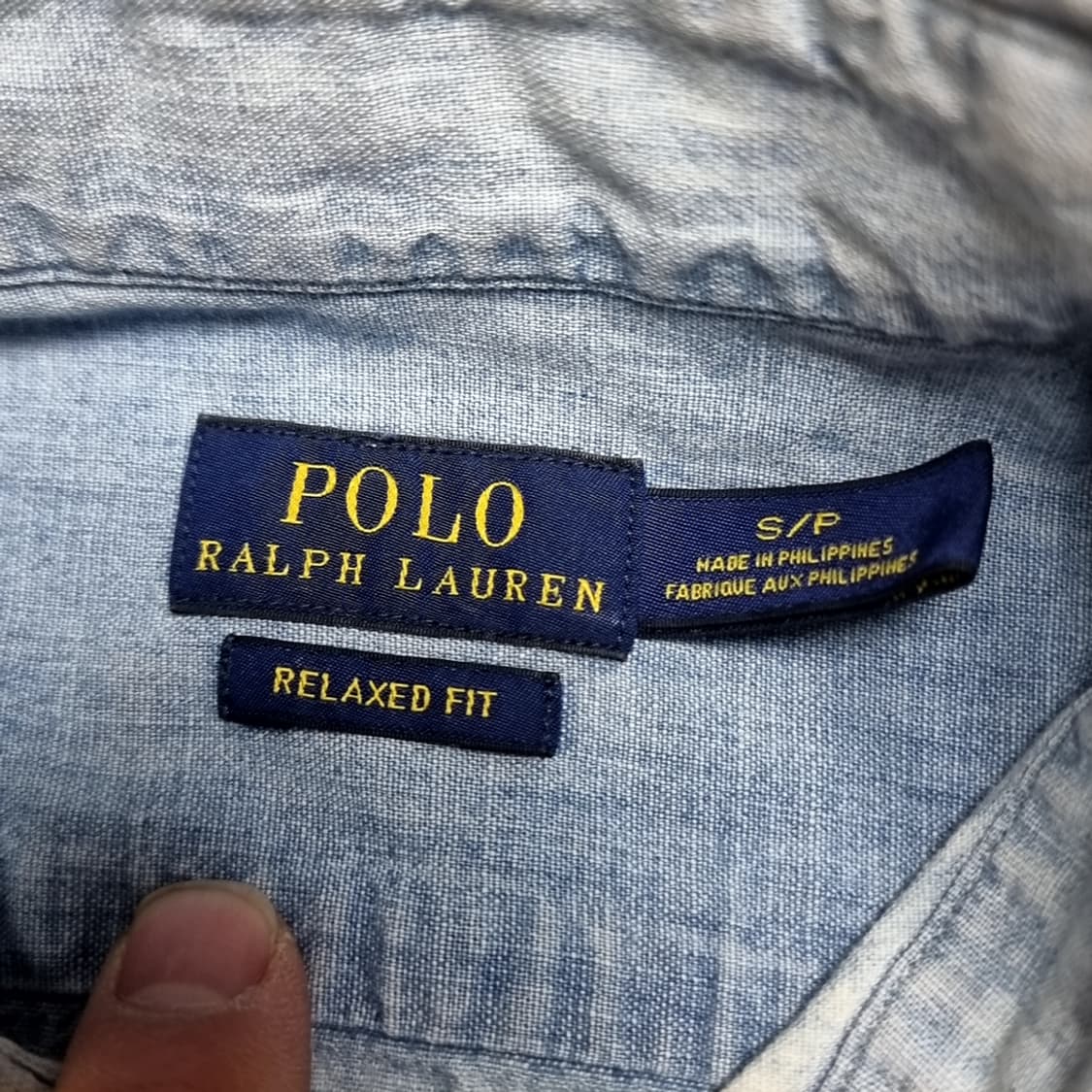 빈티지 폴로 샴브레이 셔츠 남방 긴팔(95) 상품이미지4