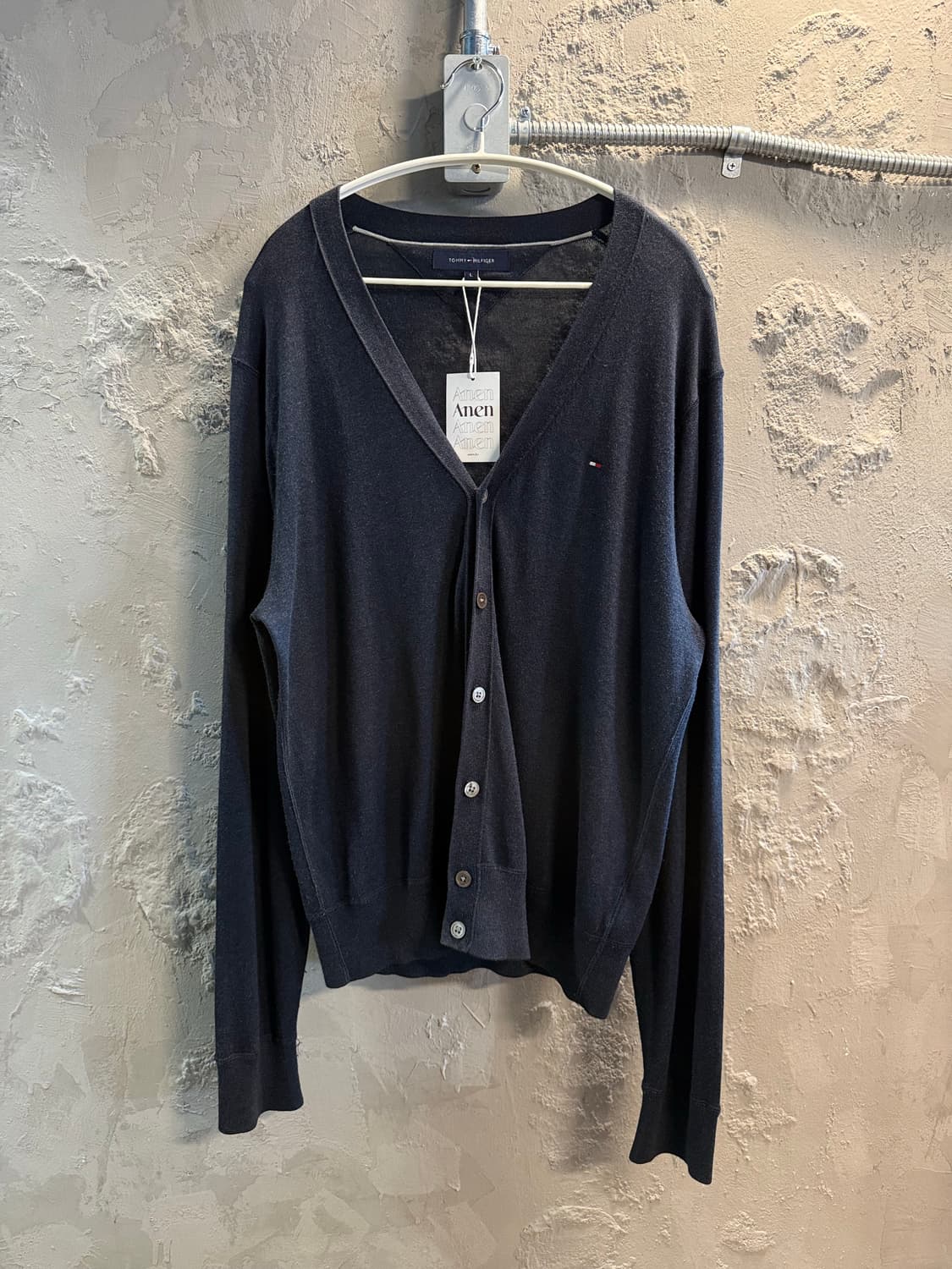 타미힐피거 TOMMY 캐시미어 블렌드 브이넥 가디건 네이비 L 상품이미지1