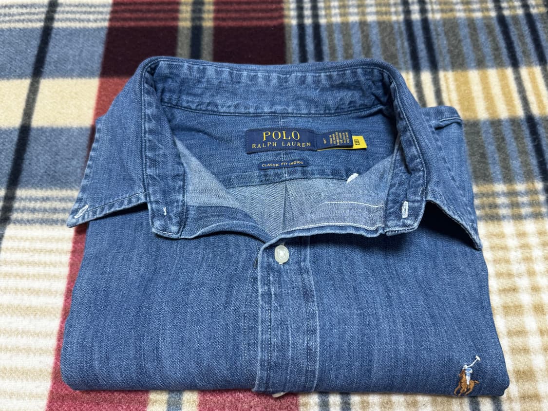 폴로 랄프로렌 샴브레이 데님 셔츠 L 상품이미지1