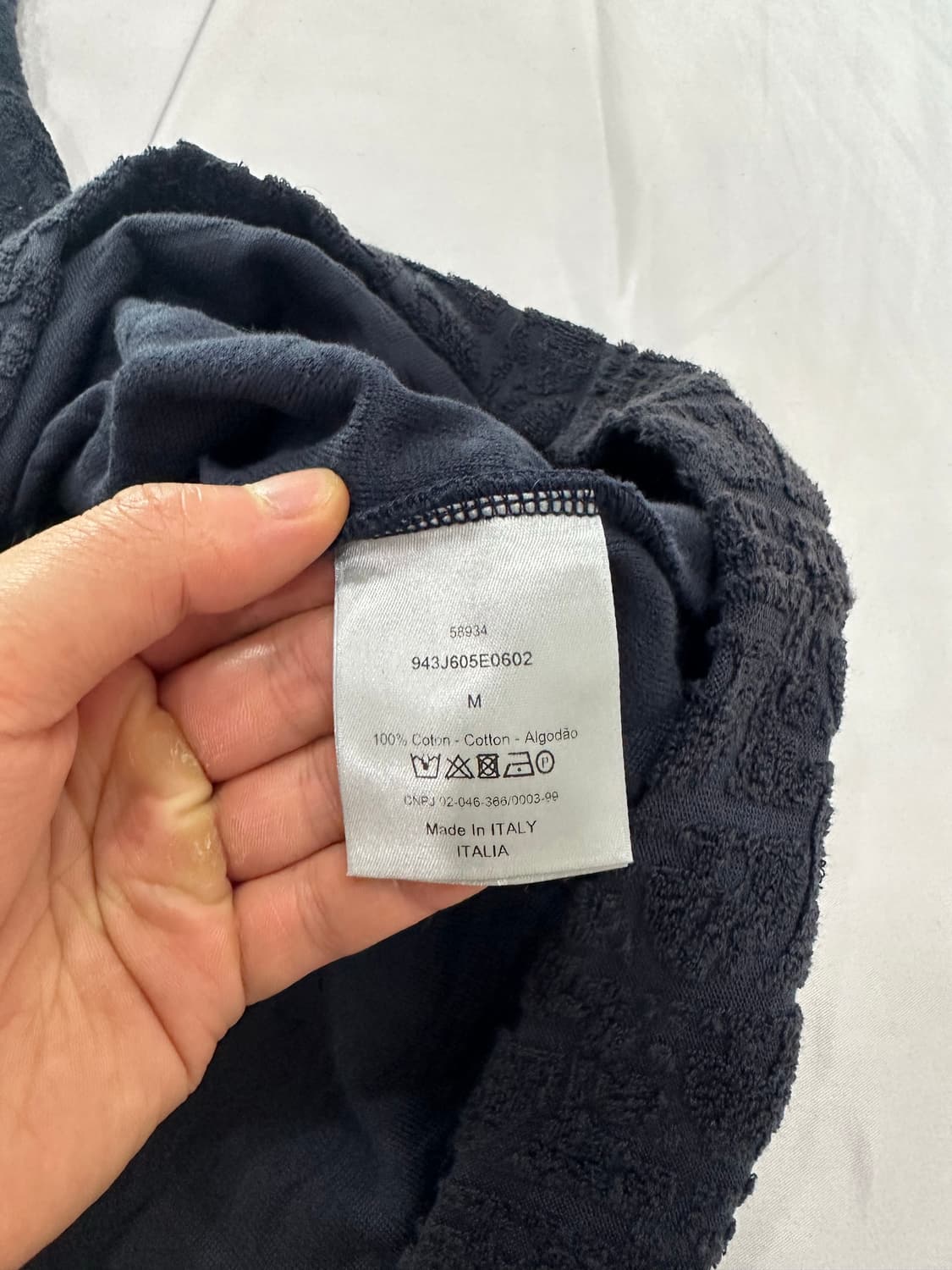 [M] DIOR 디올 오블리크 모티브 테리 반팔 티셔츠 상품이미지5
