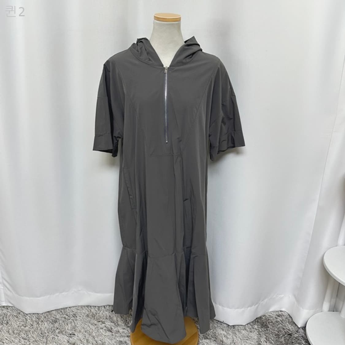 SOOS 여자 스판 후드 반팔 롱원피스 FREE 상품이미지1