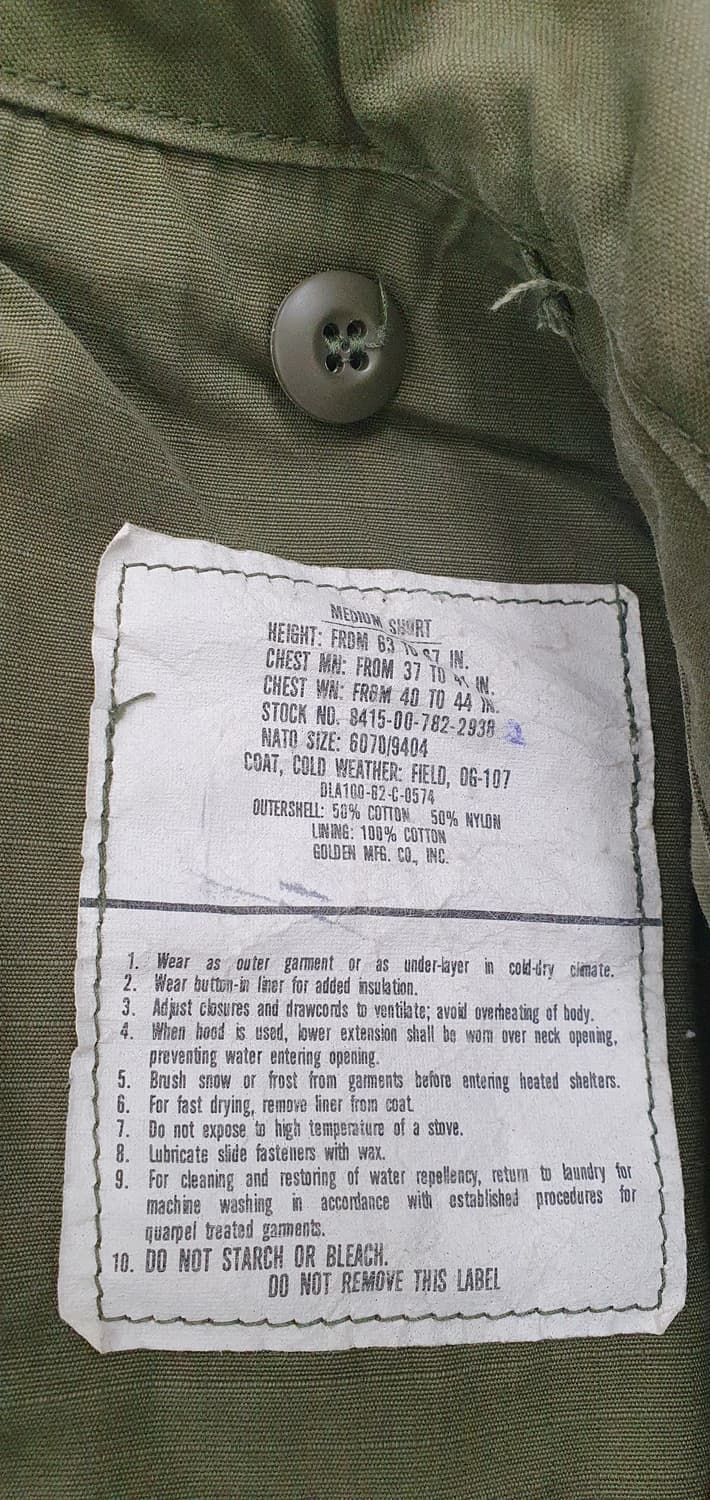 미군 오리지널 m65 필드자켓 미디움숏 '82년도 민트급 상품이미지6