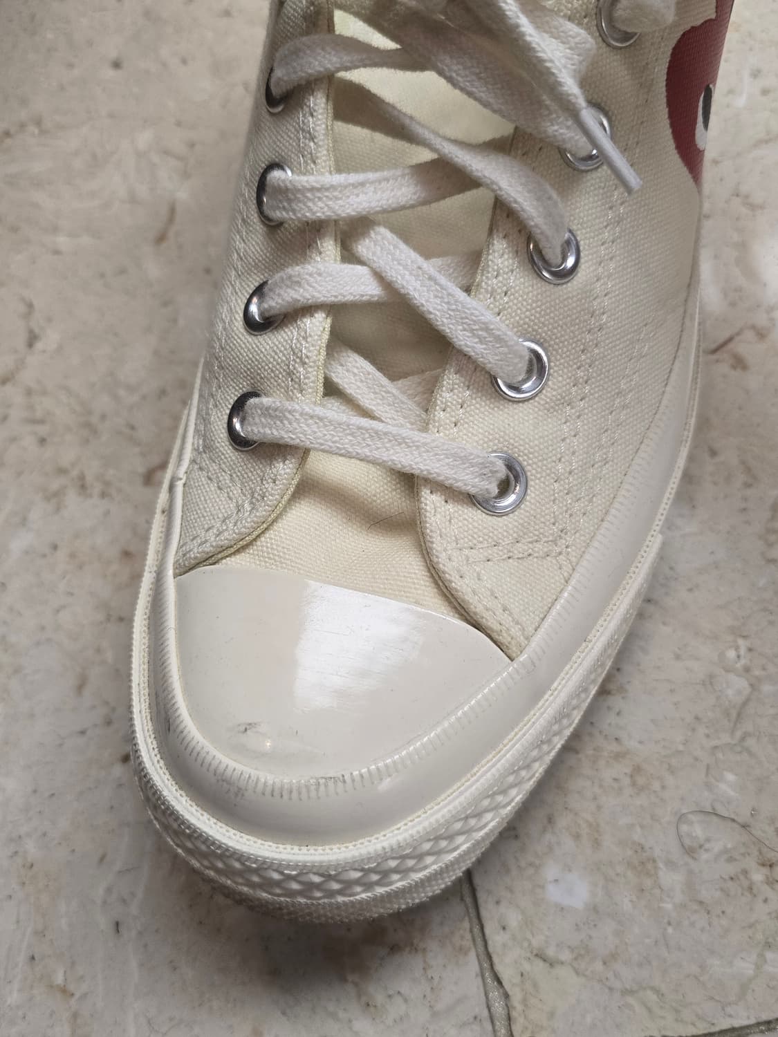 컨버스 척테일러 꼼데가르송 아이보리 UK7 상품이미지6