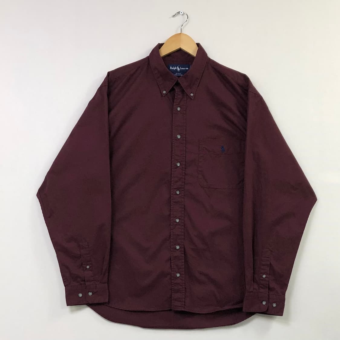 XL 폴로 버건디 솔리드코튼 셔츠 상품이미지2