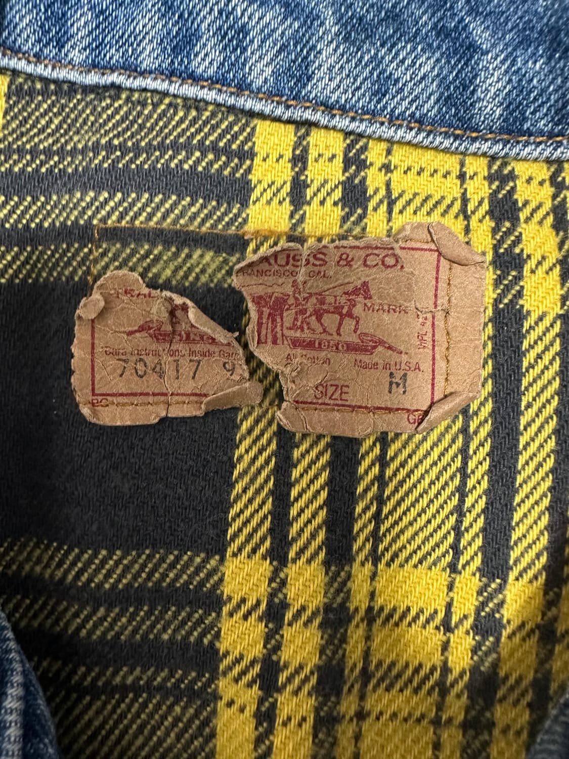 리바이스 안감 체크기모 데님 트러커 자켓 상품이미지8