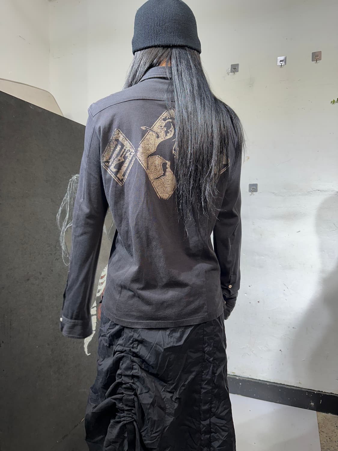 디젤 고딕 블랙 웨스턴 프린팅 셔츠 자켓 L 상품이미지7