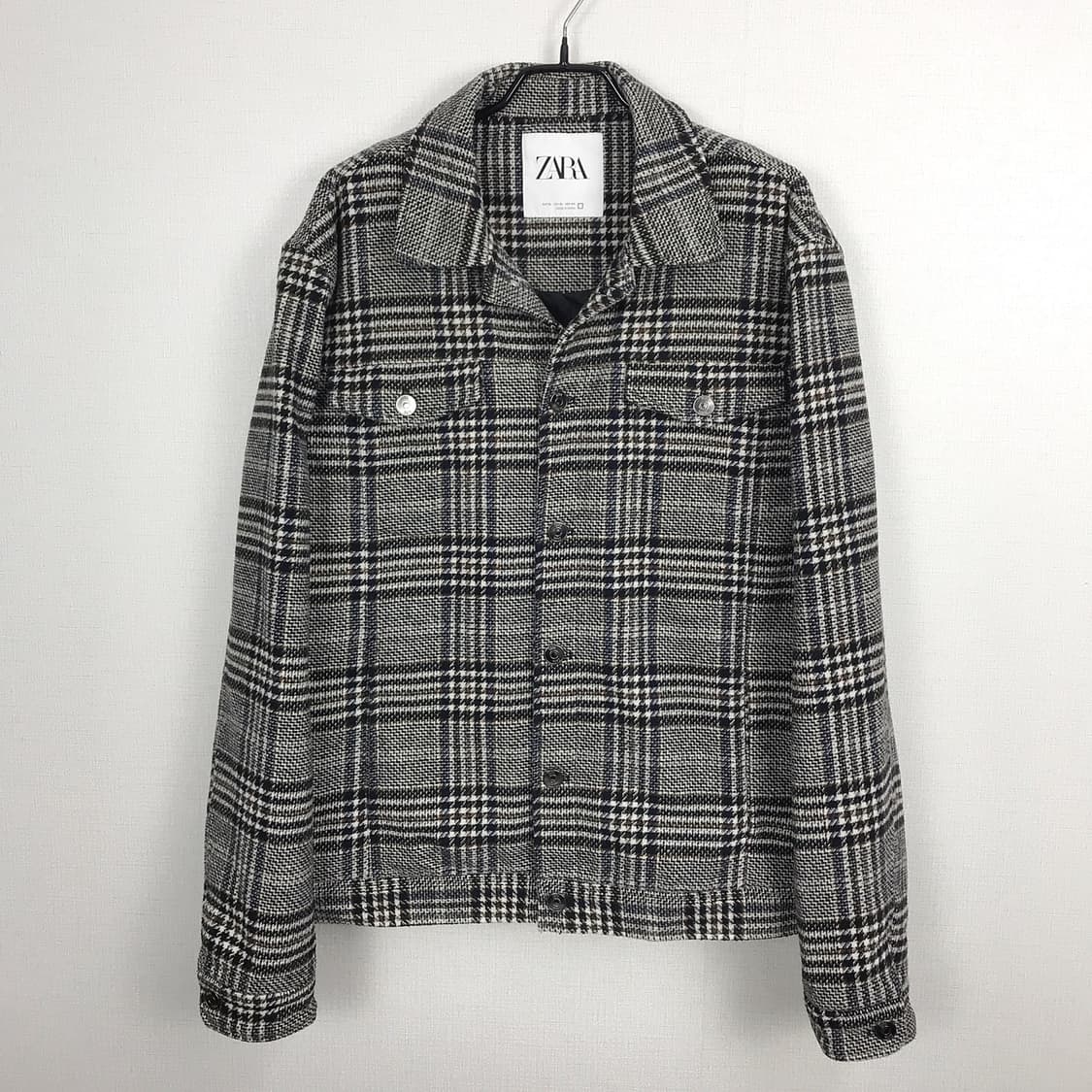 자라 ZARA 모직 셔츠형 자켓 점퍼 남성XL 상품이미지1