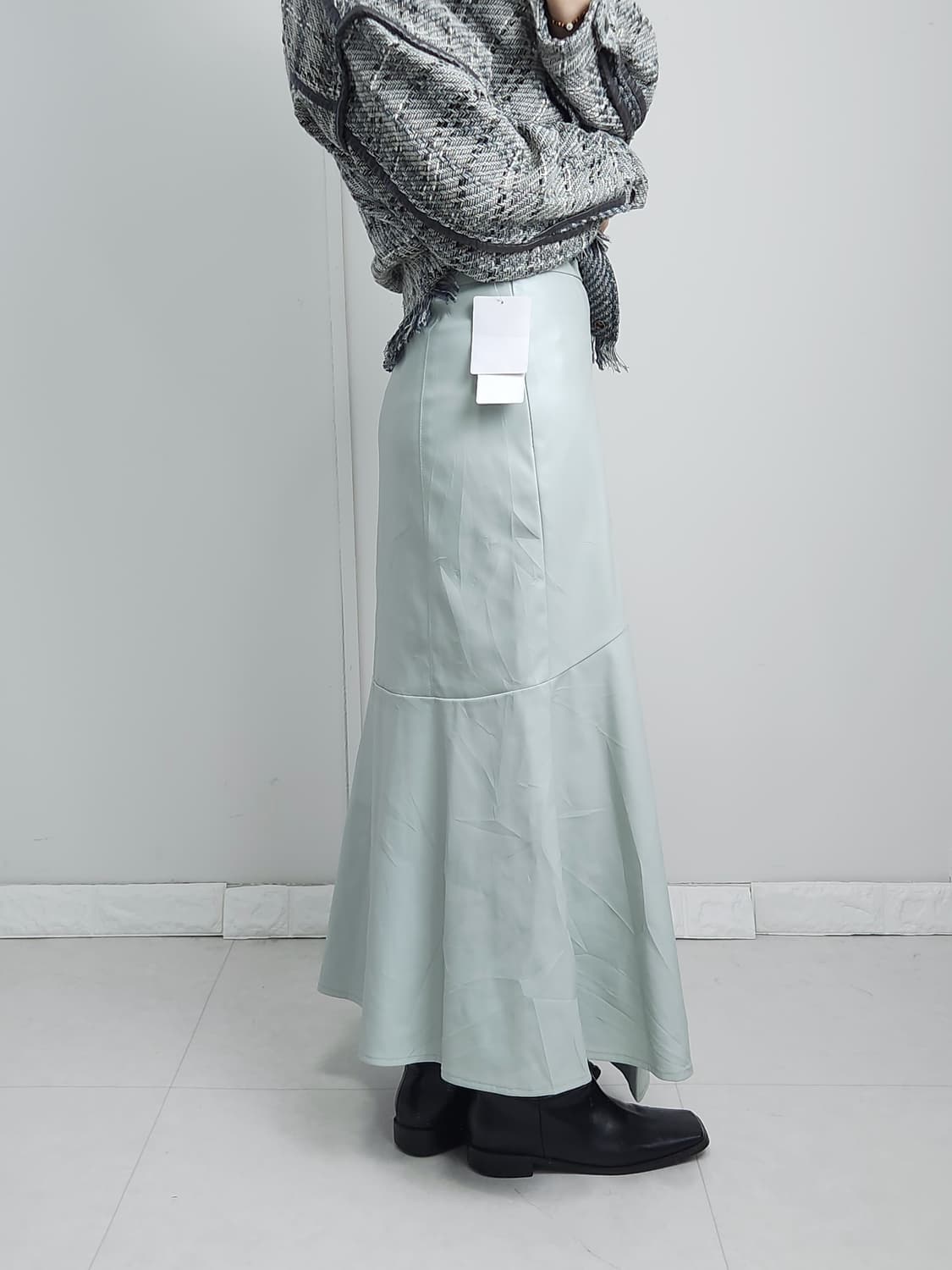 머메이드 레더 스커트 상품이미지3