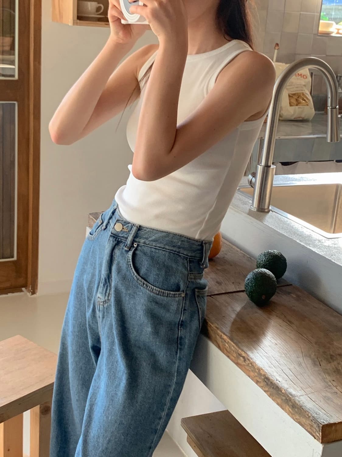 프렌치오브 made 부유방 커버 라운드 나시 슬리브리스 상품이미지2