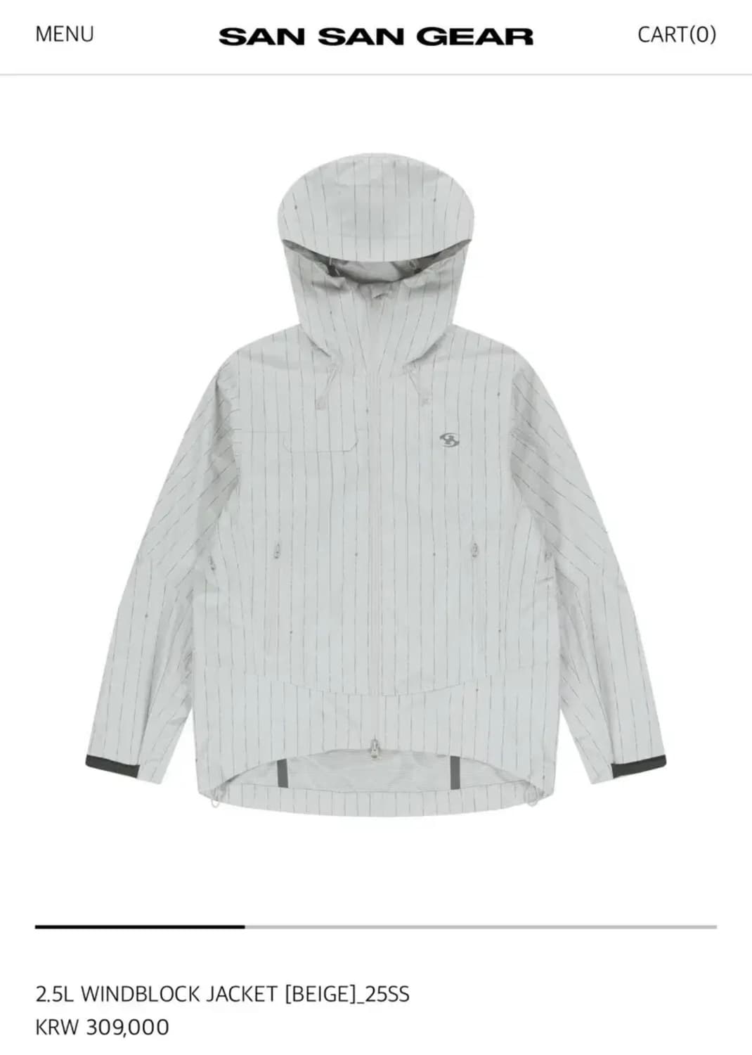 산산기어 2.5L WINDBLOCK JACKET [BEIGE] 25SS 상품이미지1