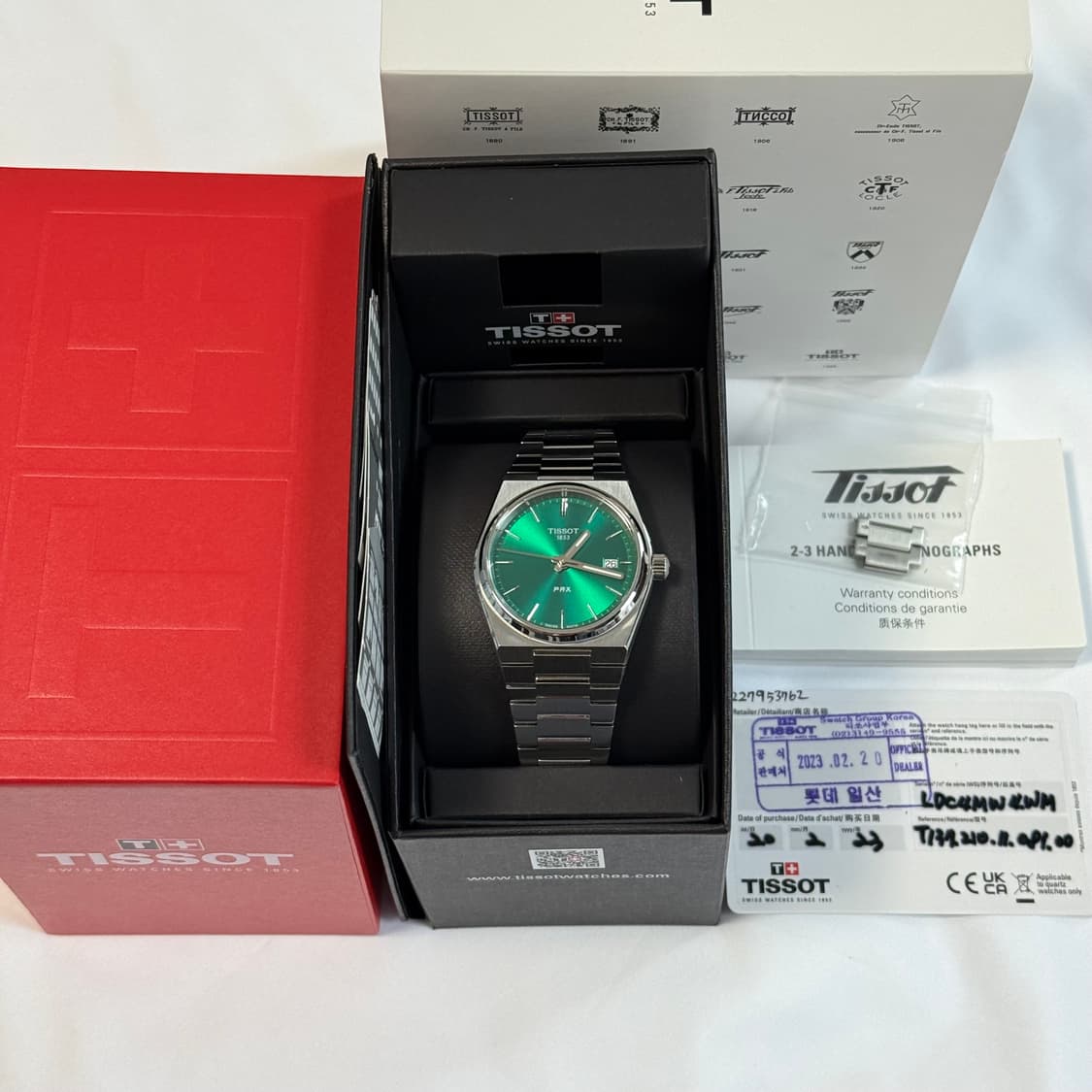 티쏘 prx 쿼츠 35mm 그린 판매합니다 상품이미지2