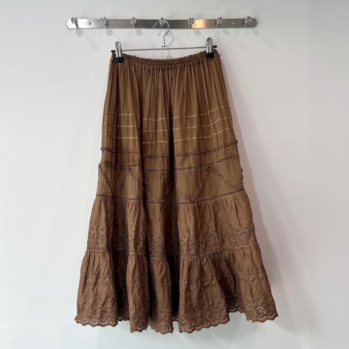 브라운 에스닉 롱스커트 상품이미지1