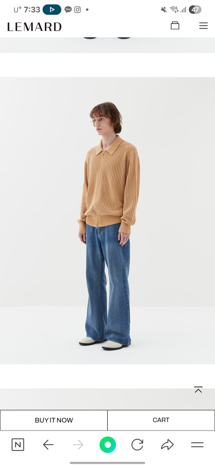 LEMARD의 스카시 카라 니트 집업 상품이미지3