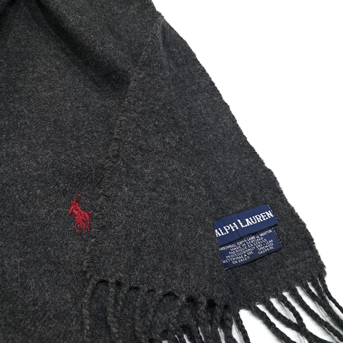 MX440 폴로 스코틀랜드판 램스울 레드포니 차콜 머플러 목도리 상품이미지6