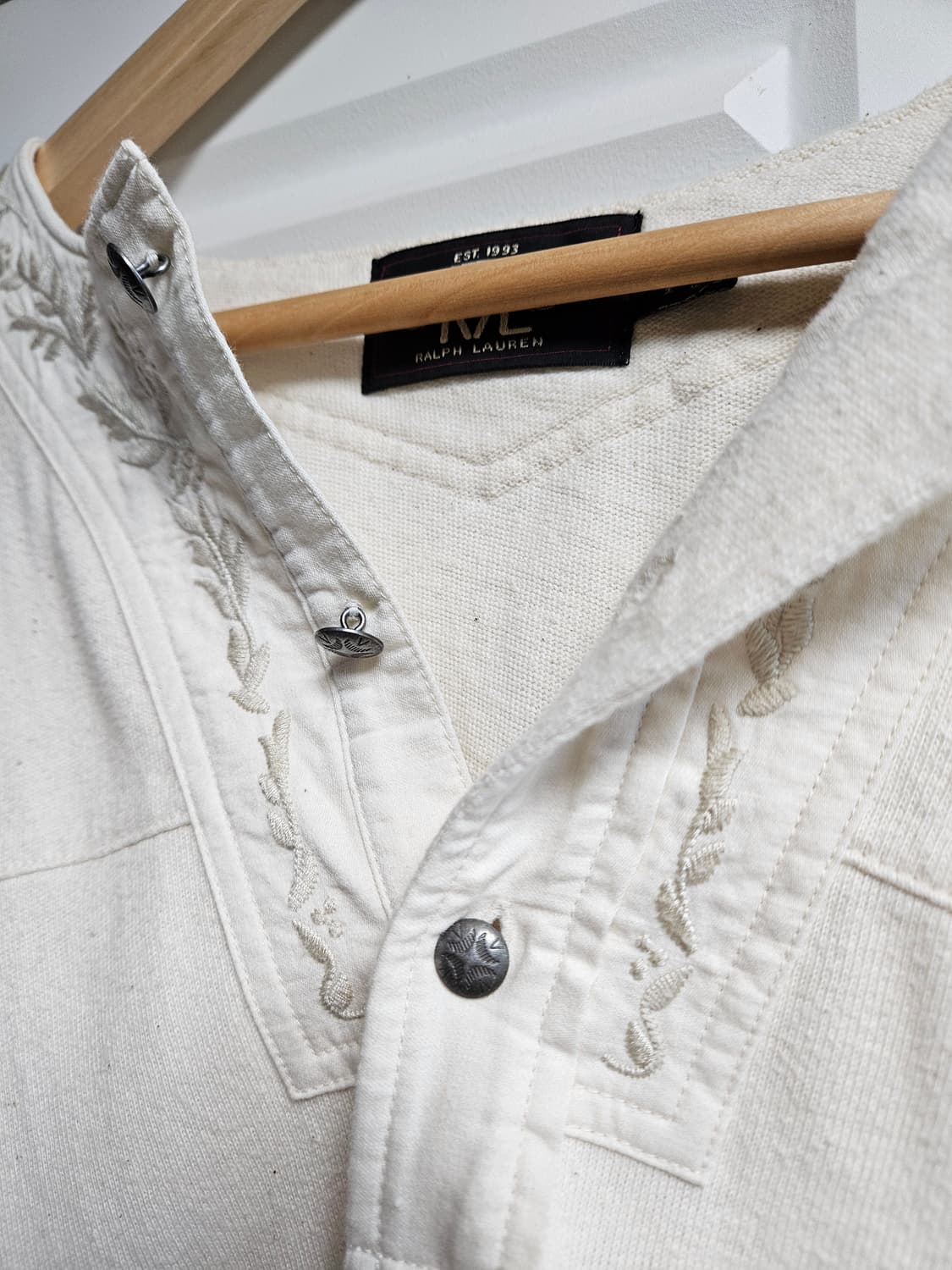 RRL 더블알엘 코튼 자수 헨리넥 판매합니다. (M) 상품이미지2