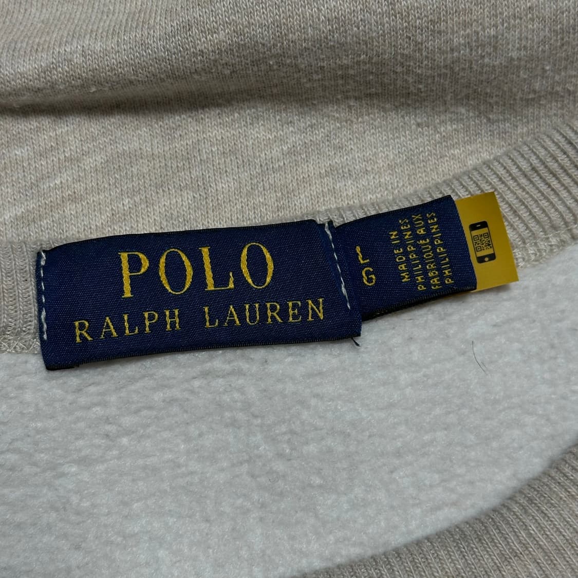 L 폴로랄프로렌 로고 패치 오트밀 기모 맨투맨 상품이미지4
