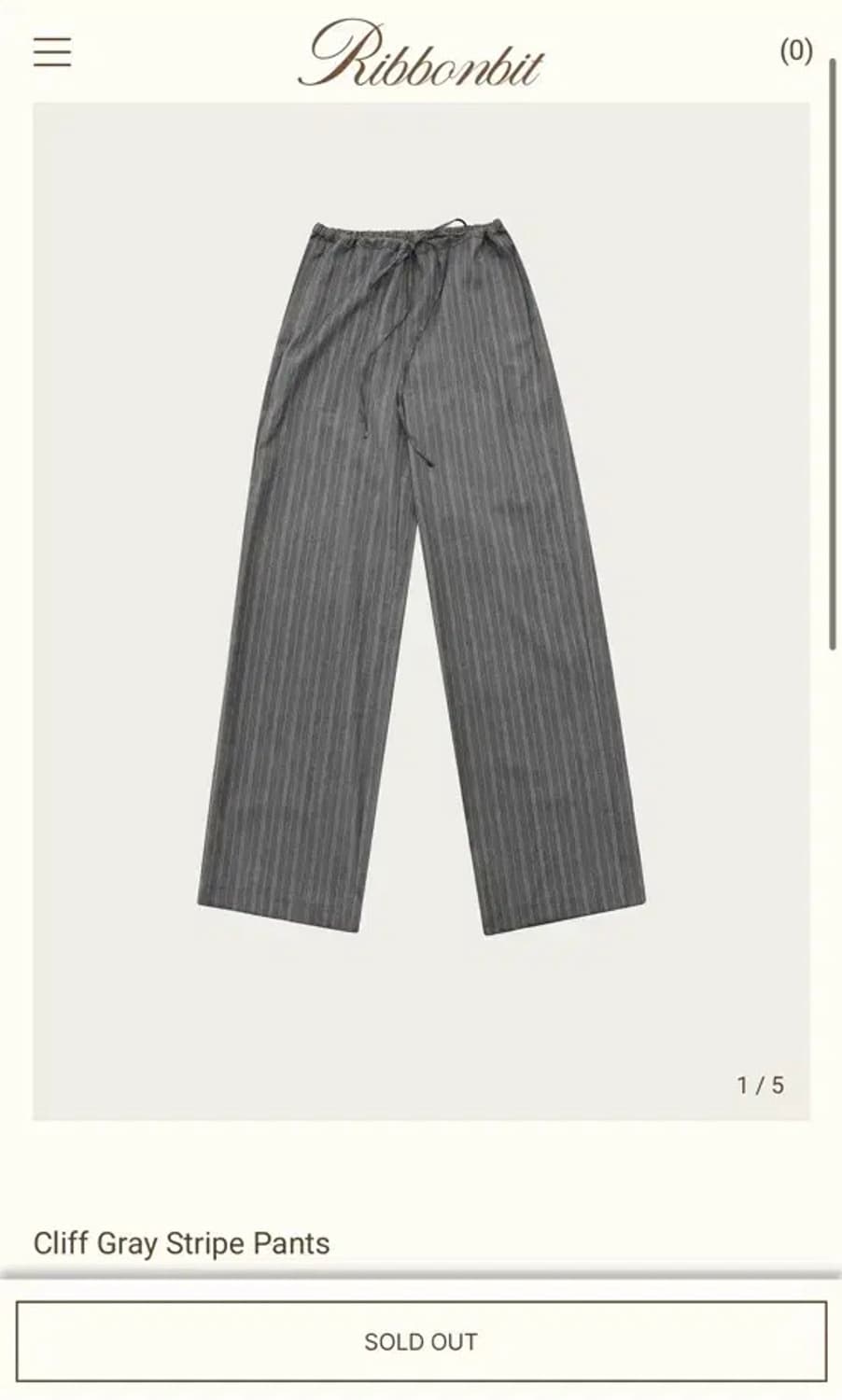 Ribbonbit cliff grey stripe pants 상품이미지1