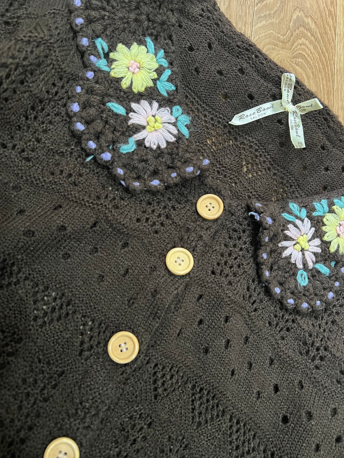 플라워자수 니트 가디건  상품이미지3