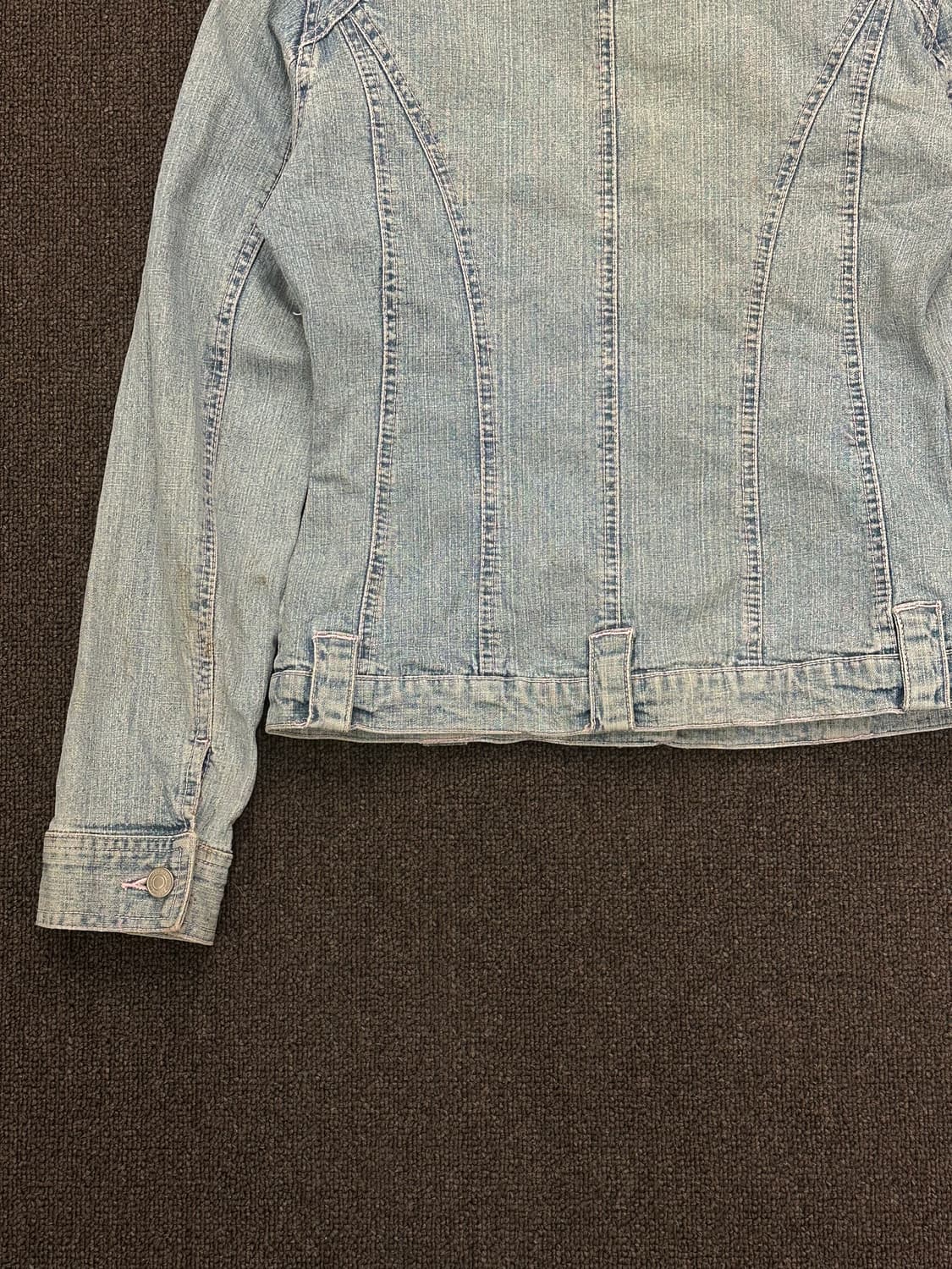 38)Japanese vintage 여성 핑크 스티치 디테일 연청 데님  상품이미지7