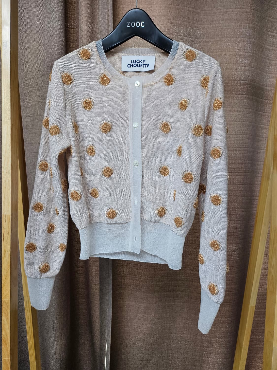 럭키슈에뜨 도트 패턴 가디건 상품이미지1