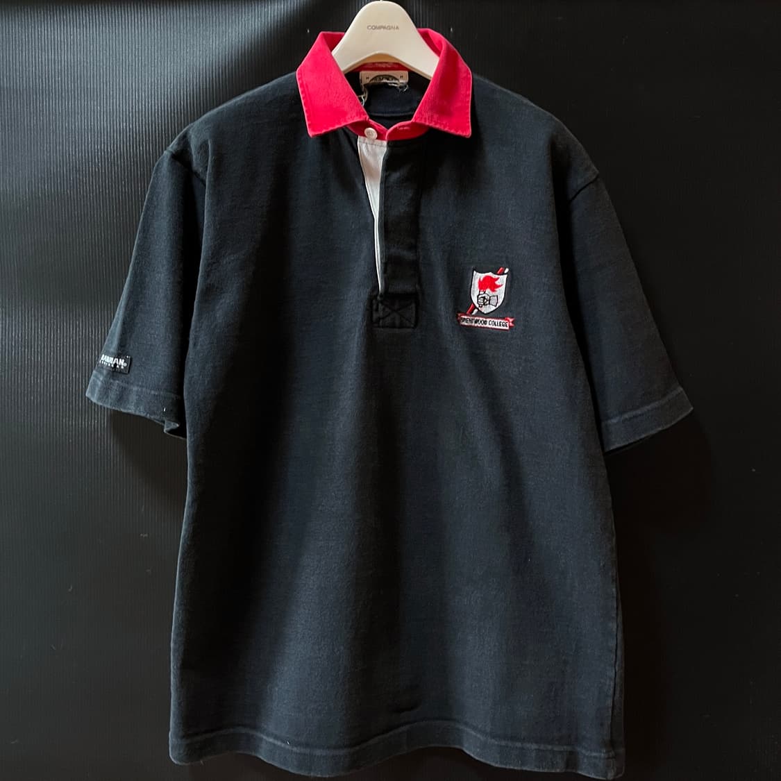 L) 90s 바바리안 Made in Canada 럭비 셔츠 블랙 상품이미지1
