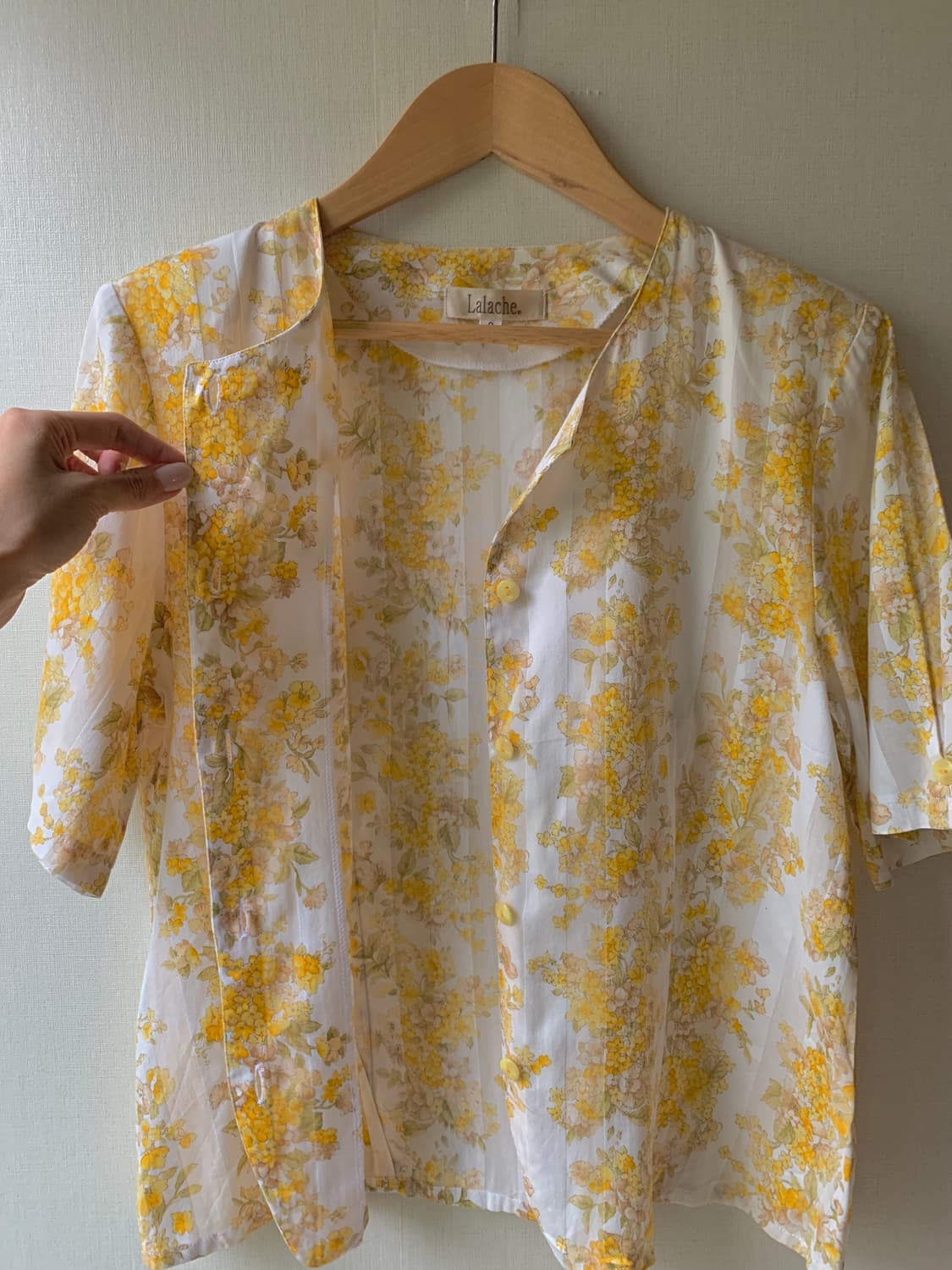 {Lalache} yellow floral vintage blouse 상품이미지6