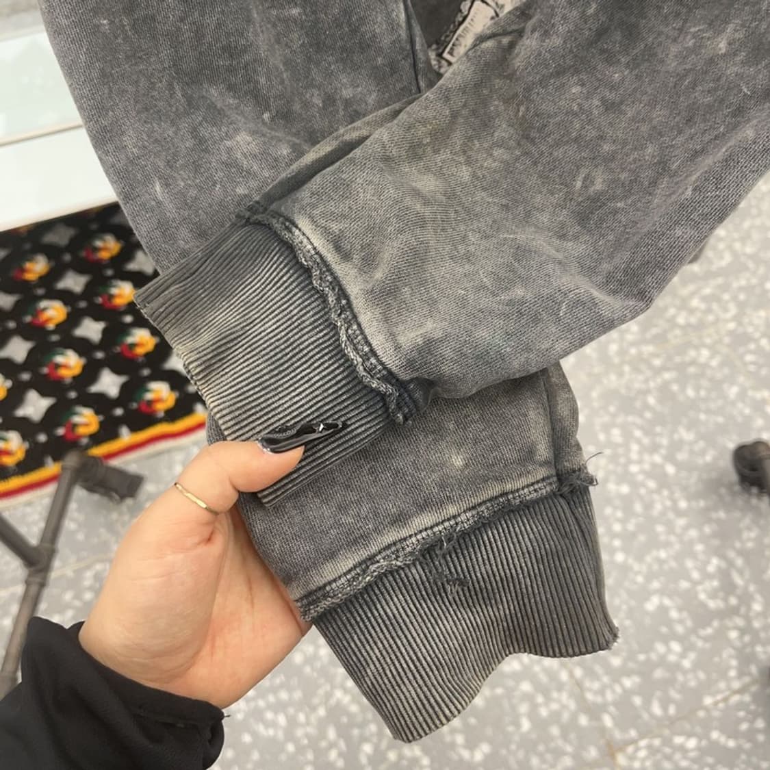 버커루 스트릿 고딕 고어 스컬 빈티지 데미지 후드집업 L C08486 상품이미지8