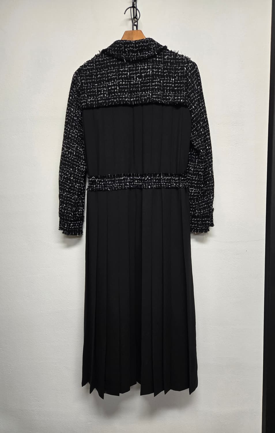 한섬 랑방 LANVIN 블랙 트위드 롱 원피스 상품이미지2