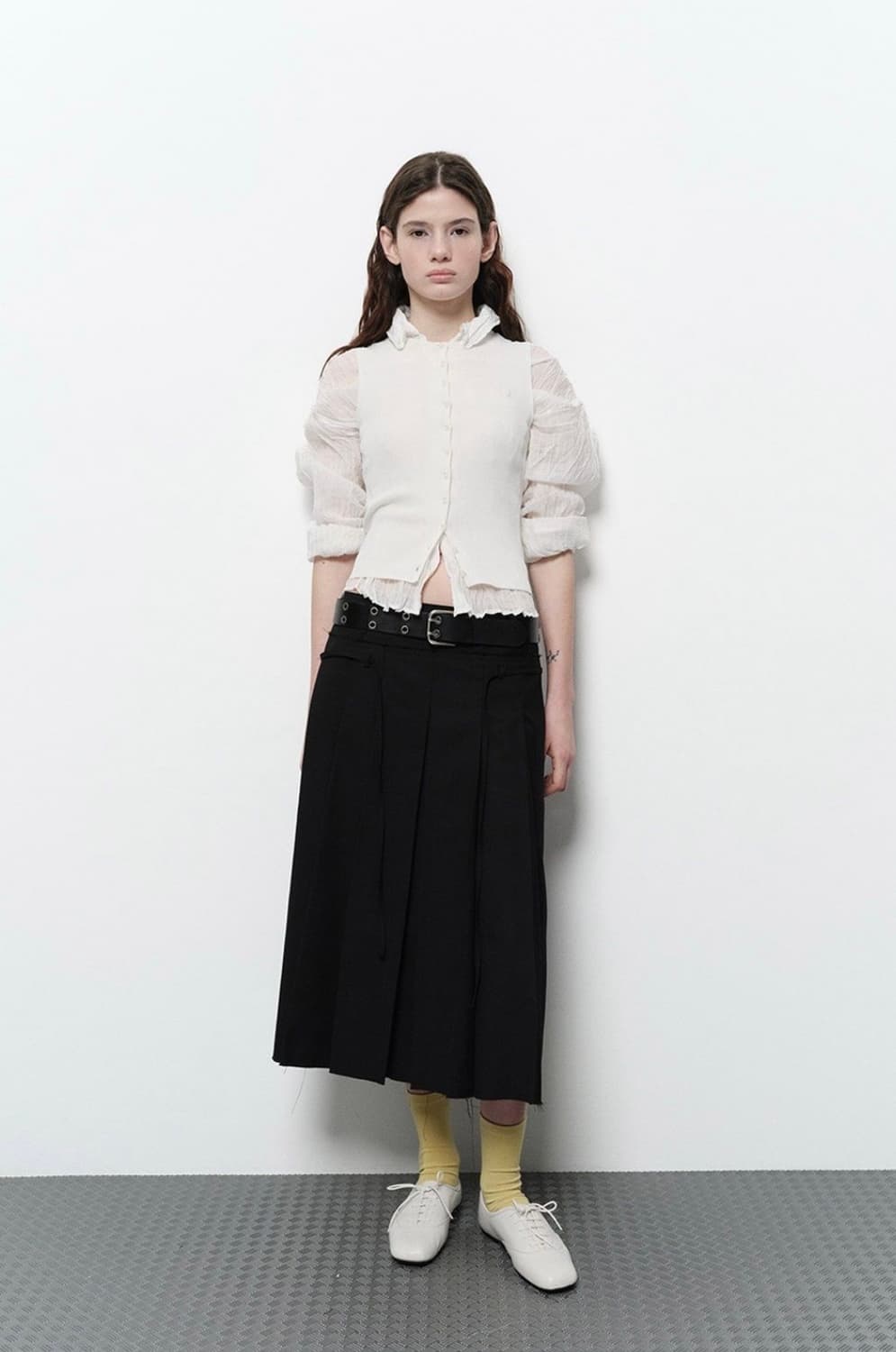 다이애그널 링클 셔츠+니트 베스트 상품이미지2