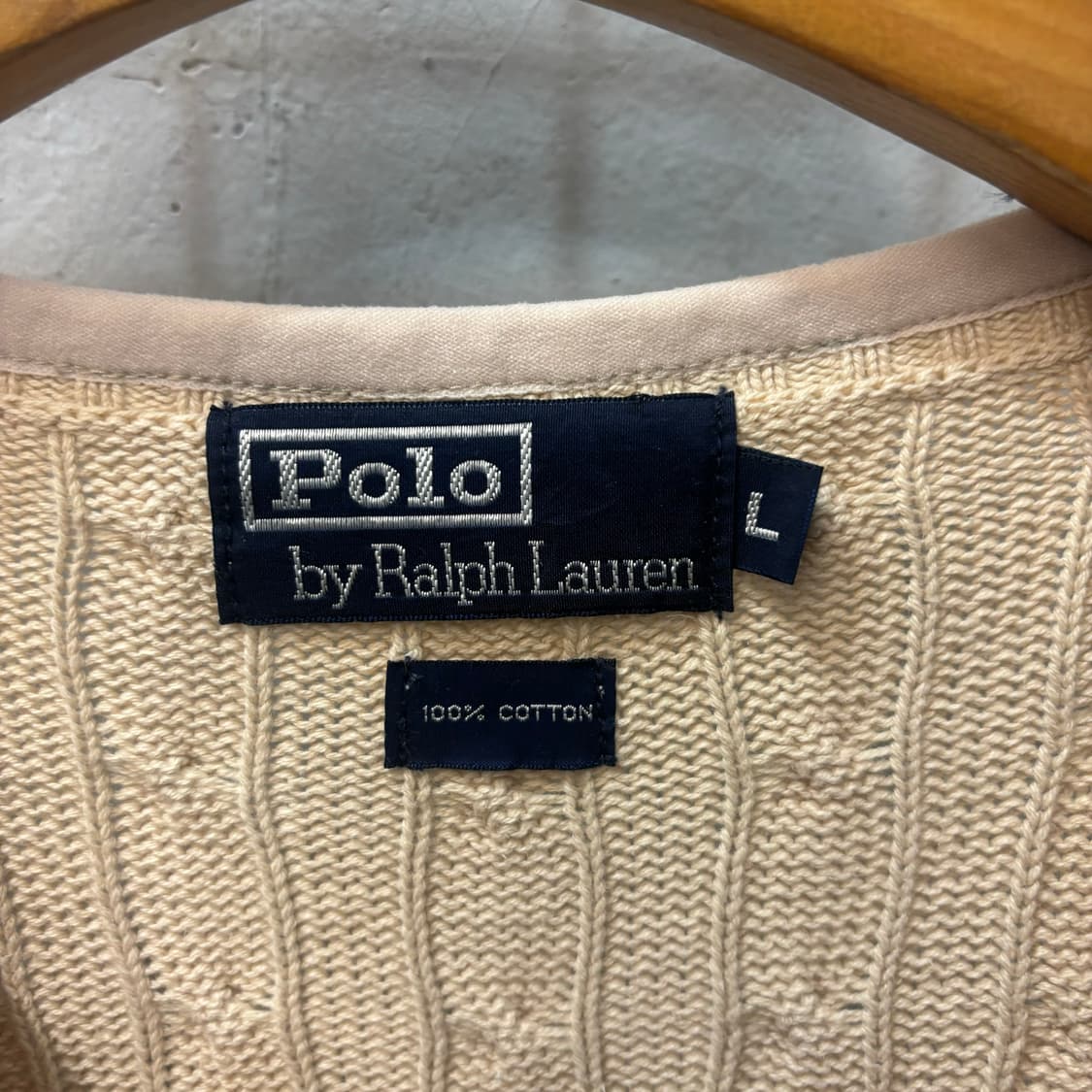 폴로 랄프 로렌 라이트 베이지 케이블 니트 베스트 L 상품이미지6