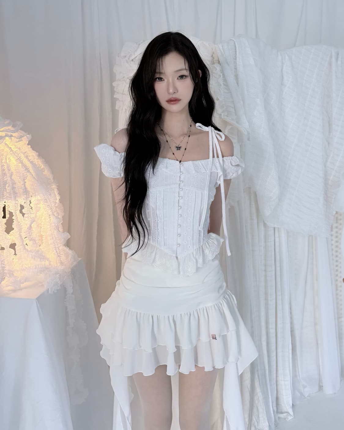 뉴얼린 Tutu Chiffon Winged Shirred Skirt판매 상품이미지1