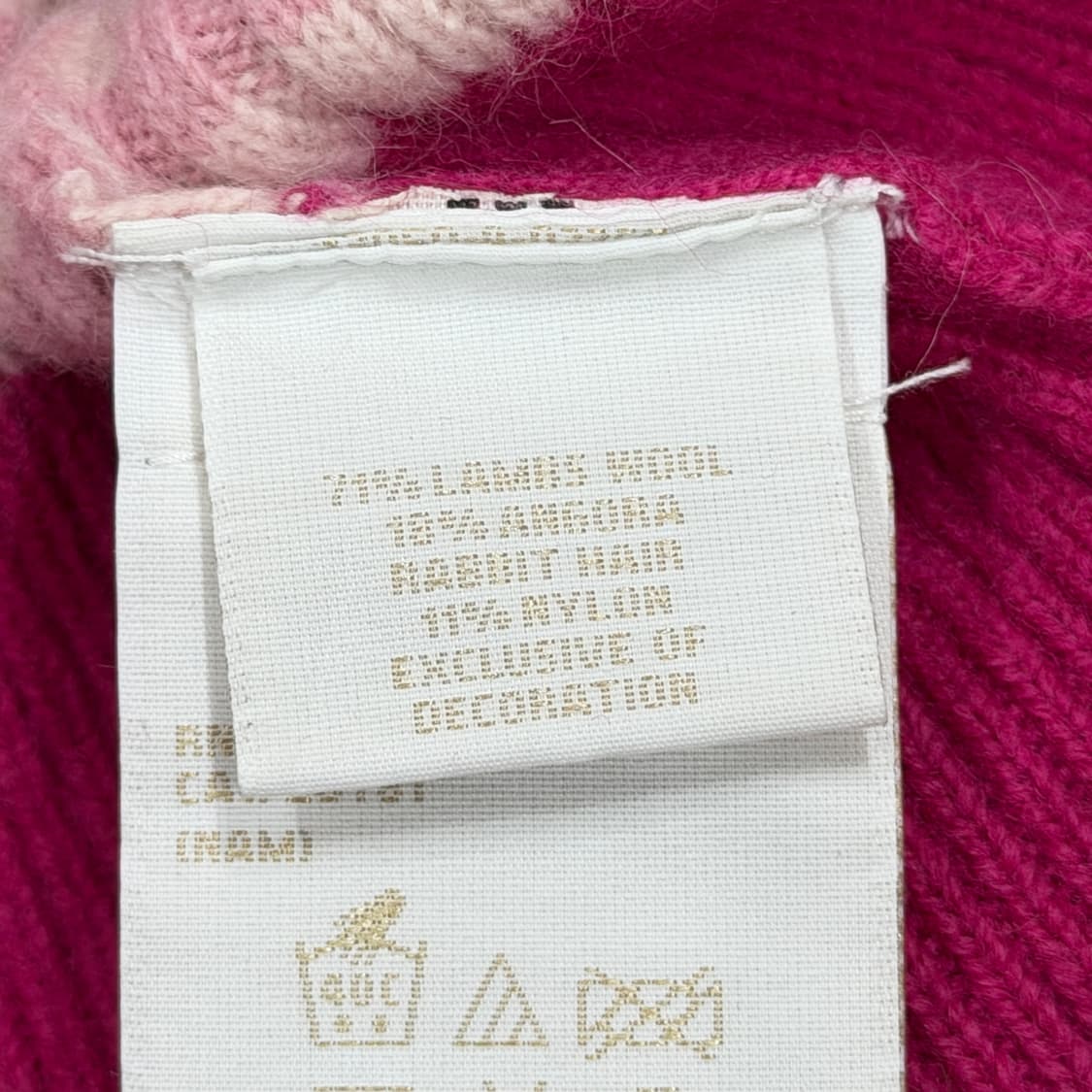 타미힐피거 빈티지 딱붙핏 스트라이프 핑크 울 니트 하프집업 XS 상품이미지5