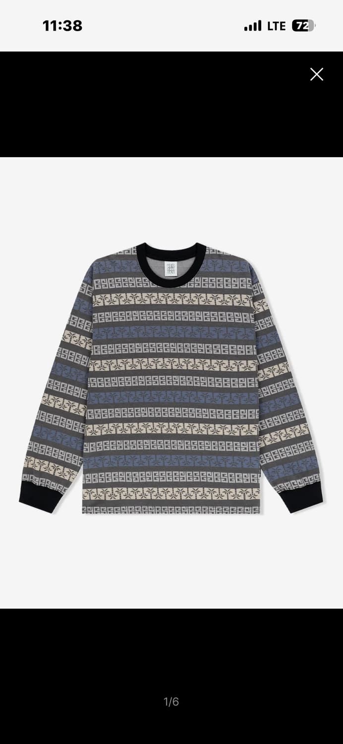 Y.E.S Palm Jacquard L/S Charcoal 상품이미지1