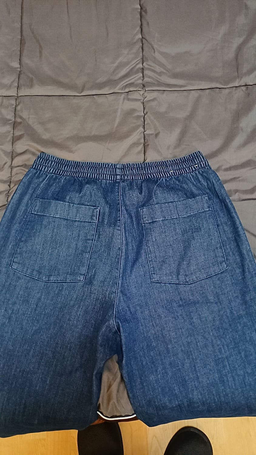 유니클로 얇은데님 와이드팬츠 32인치 기장98 상품이미지5