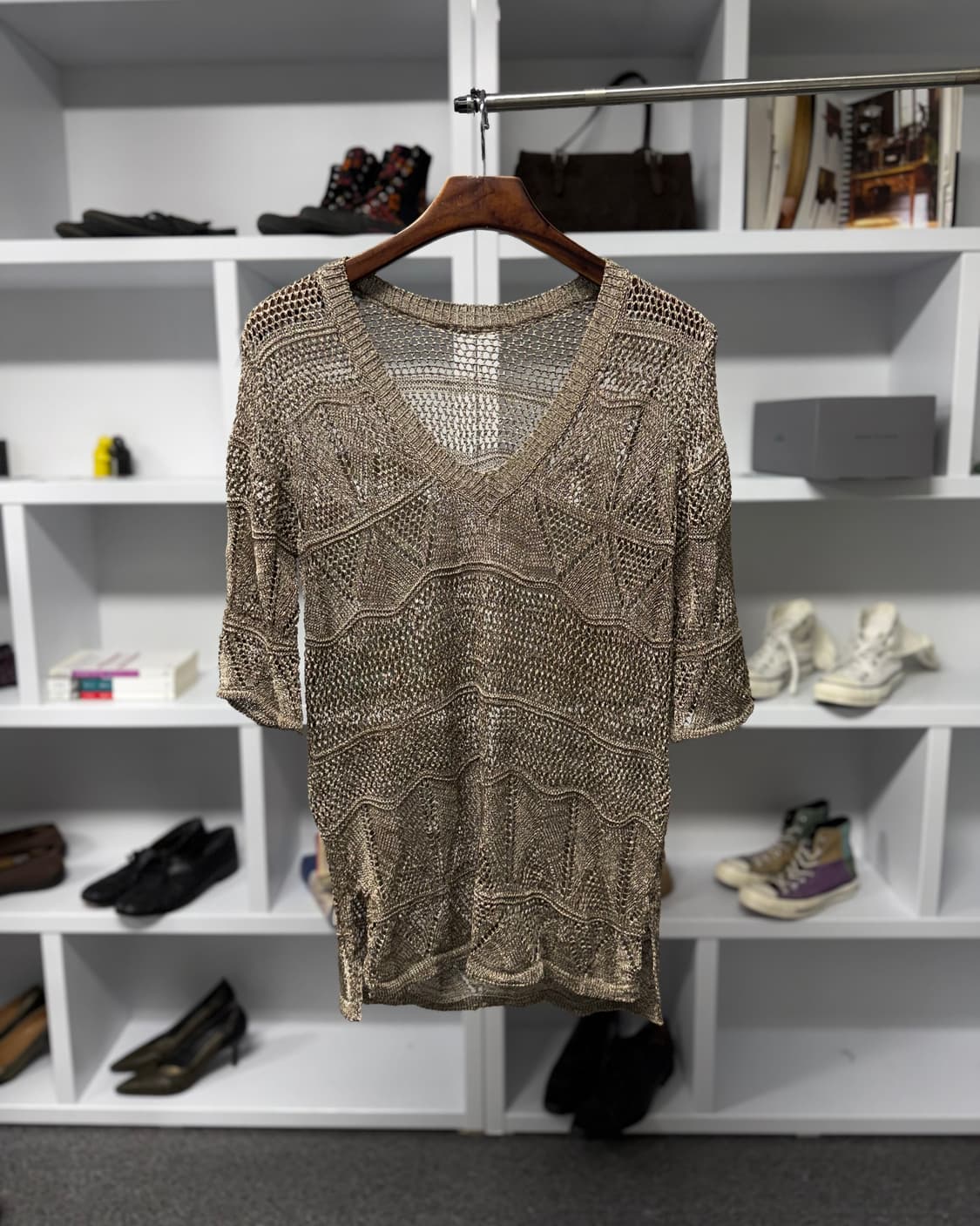 빈티지 레이어드 메쉬 니트 상품이미지1