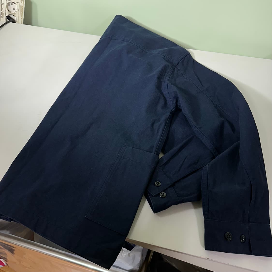 95 S 에스피오나지 코튼 논카라 네이비 코튼자켓 상품이미지5