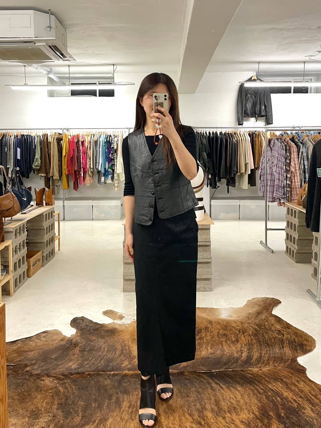 VTG stitch leather vest 빈티지 스티치 레더 베스트 상품이미지9