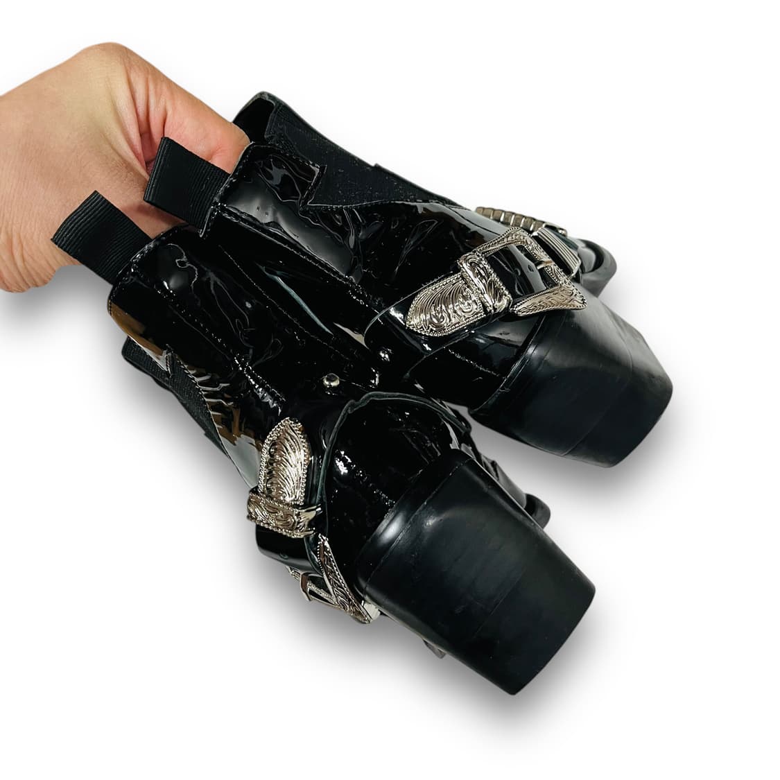 락시크 트라이벌 벨티드 에나멜 빈티지 웨스턴 부츠 상품이미지5