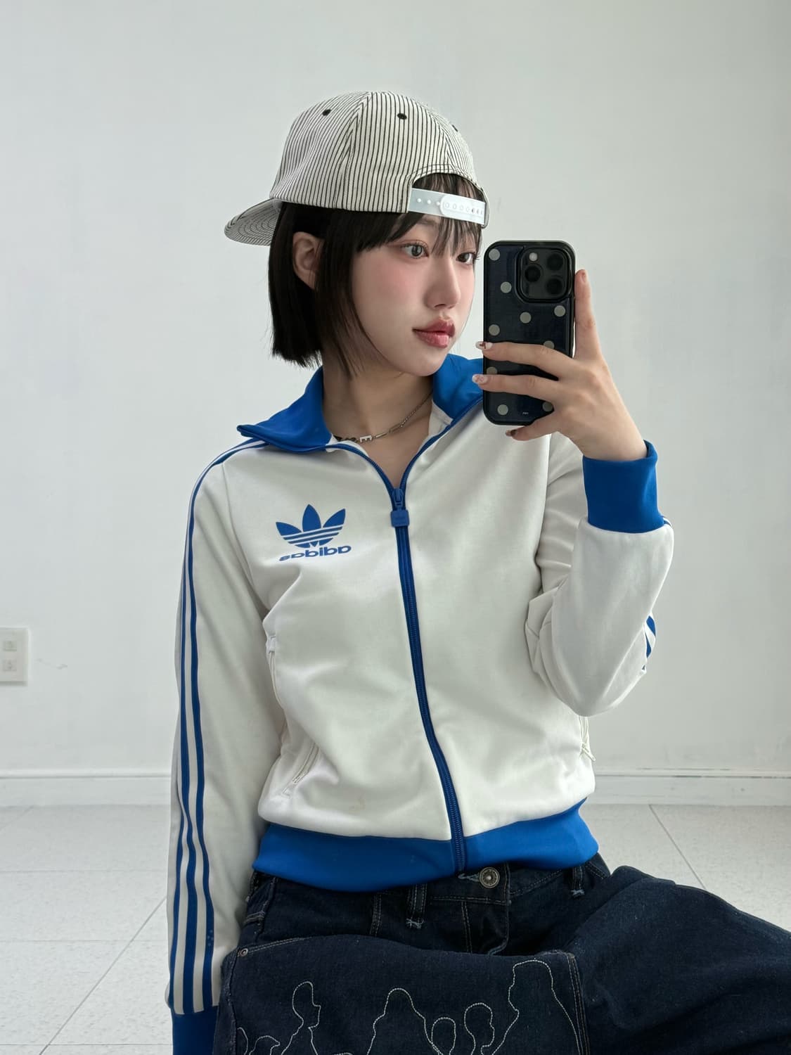 아디다스 화이트 블루 져지 상품이미지3