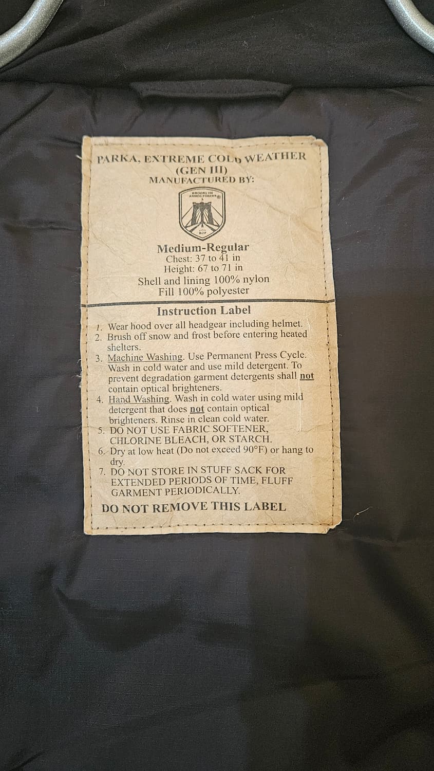 BAF ECWCS gen3 Level7 프리마로프트 파카 블랙 M 상품이미지3