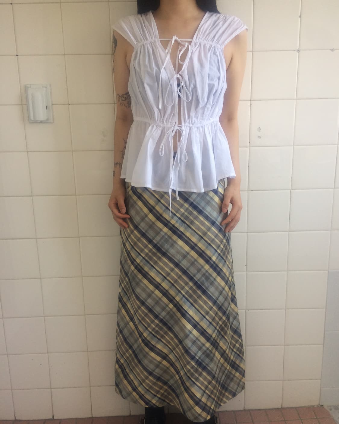 Shirring point tied vest 상품이미지5