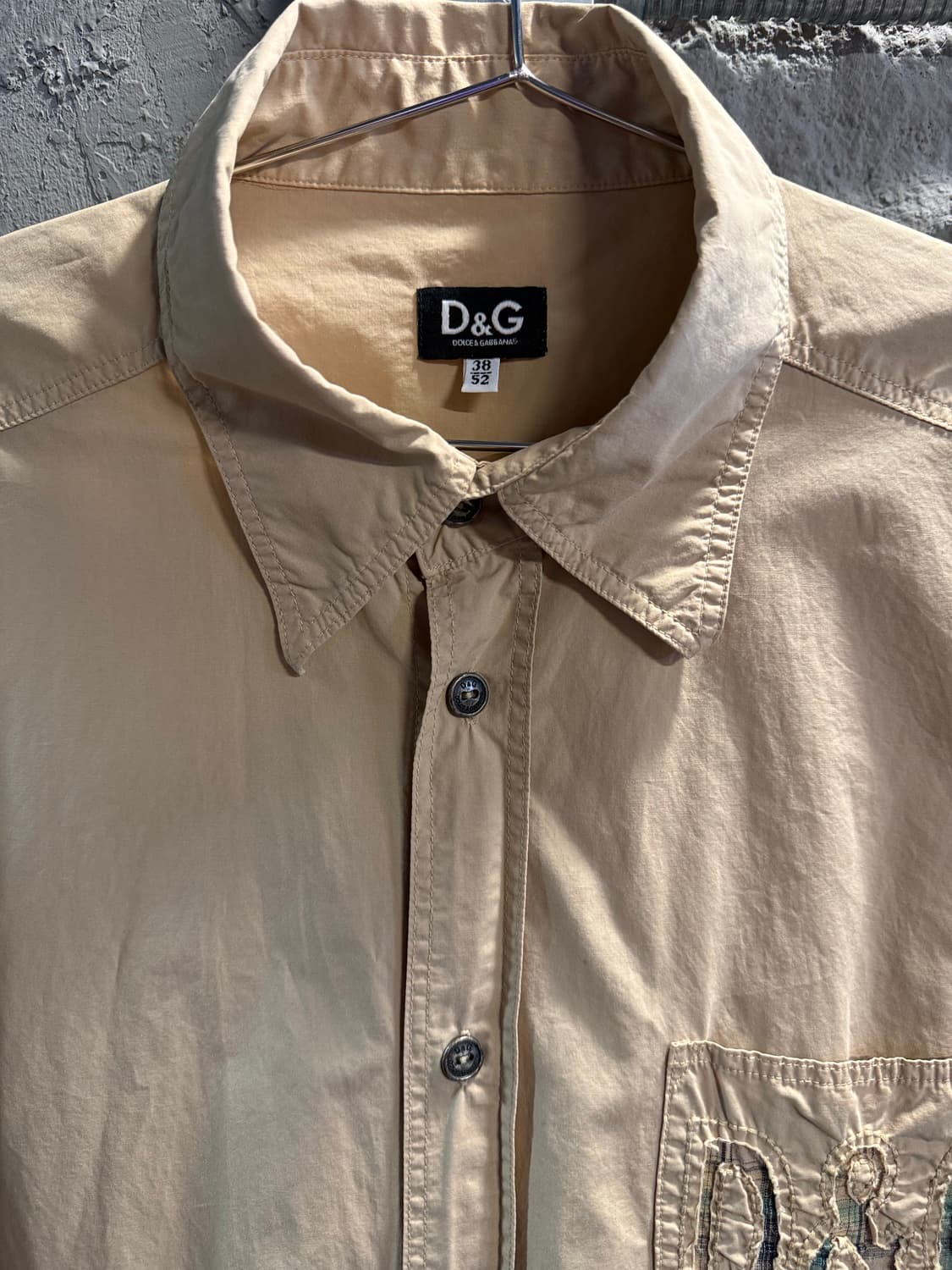 돌체앤가바나 D&G 포켓 로고 셔츠 베이지 38(52) 상품이미지4