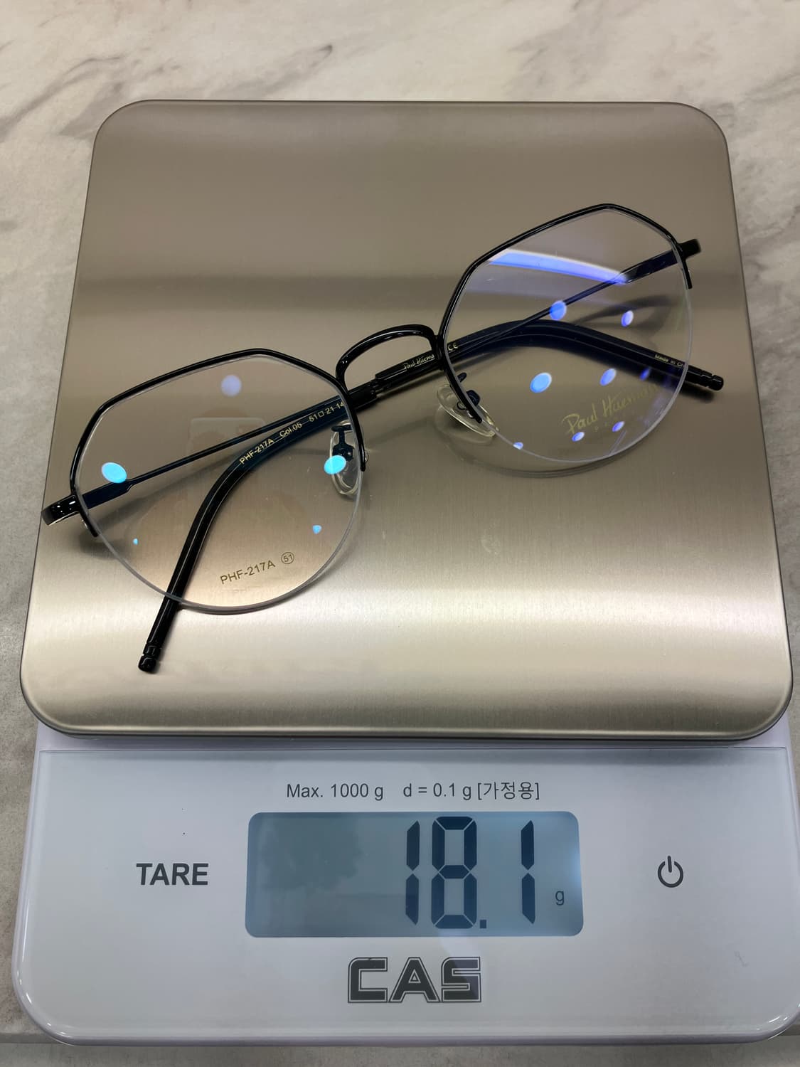 B40 폴 휴먼 Paul hueman 블랙 라운드 반무테 안경 상품이미지10