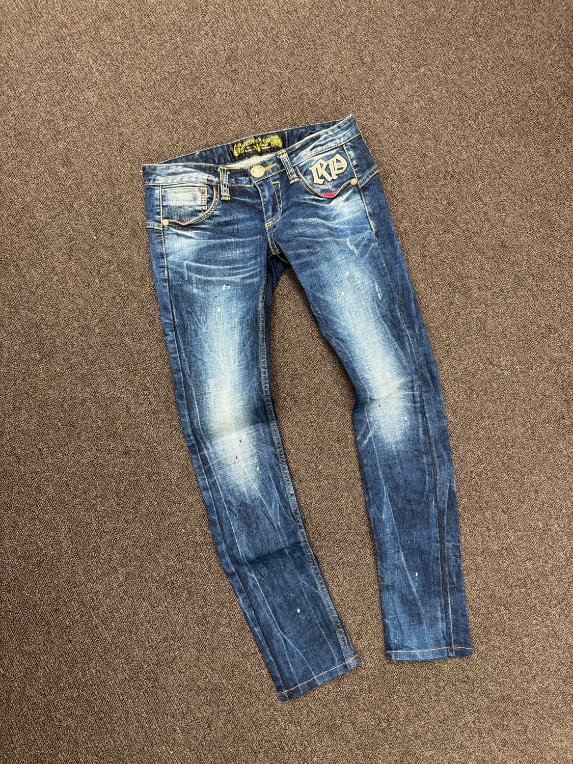 25)레드페퍼 빈티지 Y2K 십자가 패치 자수 로우라이즈 데님팬츠 상품이미지3